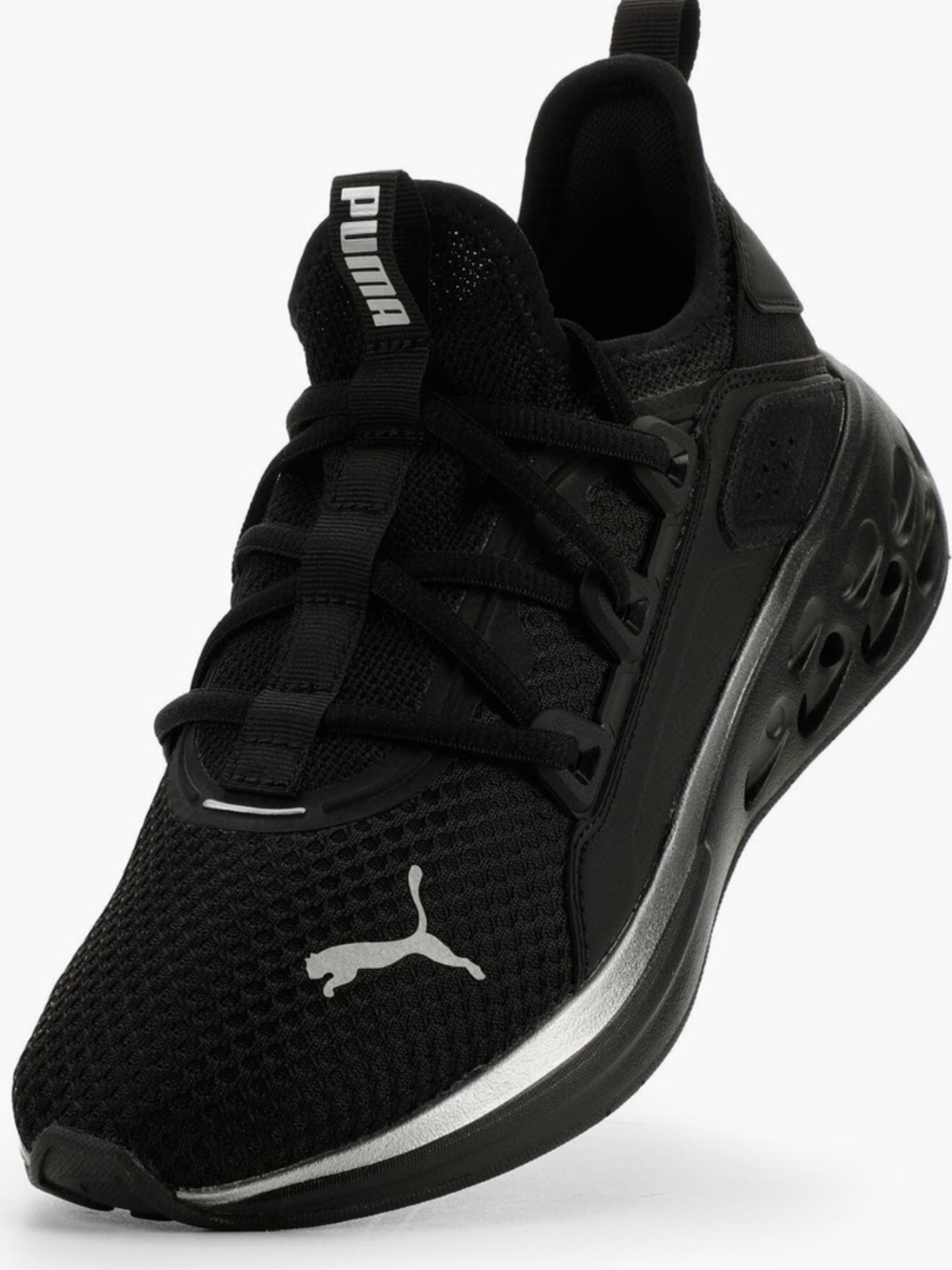 Puma Black Sneaker with Silver Detail